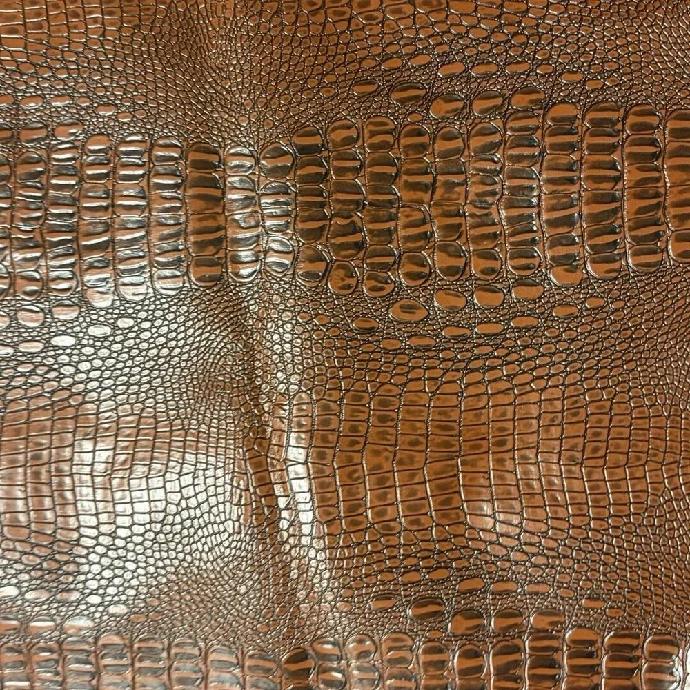 Faux Crocodile Embossed Vinyl 22x44 Remnant Chocolate Faux Crocodile Scrap